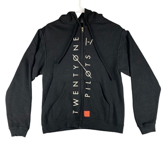 Twenty One Zippered Hoodie Men Small Black - Picture 1 of 6